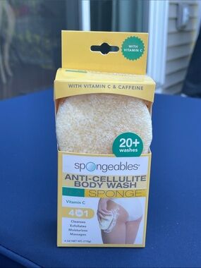 Spongeables Anti-Cellulite Body Wash Sponge - Yellow. NWT